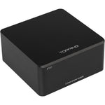 Topping P50 Linear Power Supply front view showcasing premium black aluminum finish for audiophile gear setup