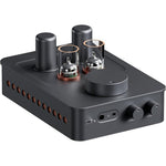 Fosi Audio GR70 tube headphone amplifier front view showing volume and tone knobs
