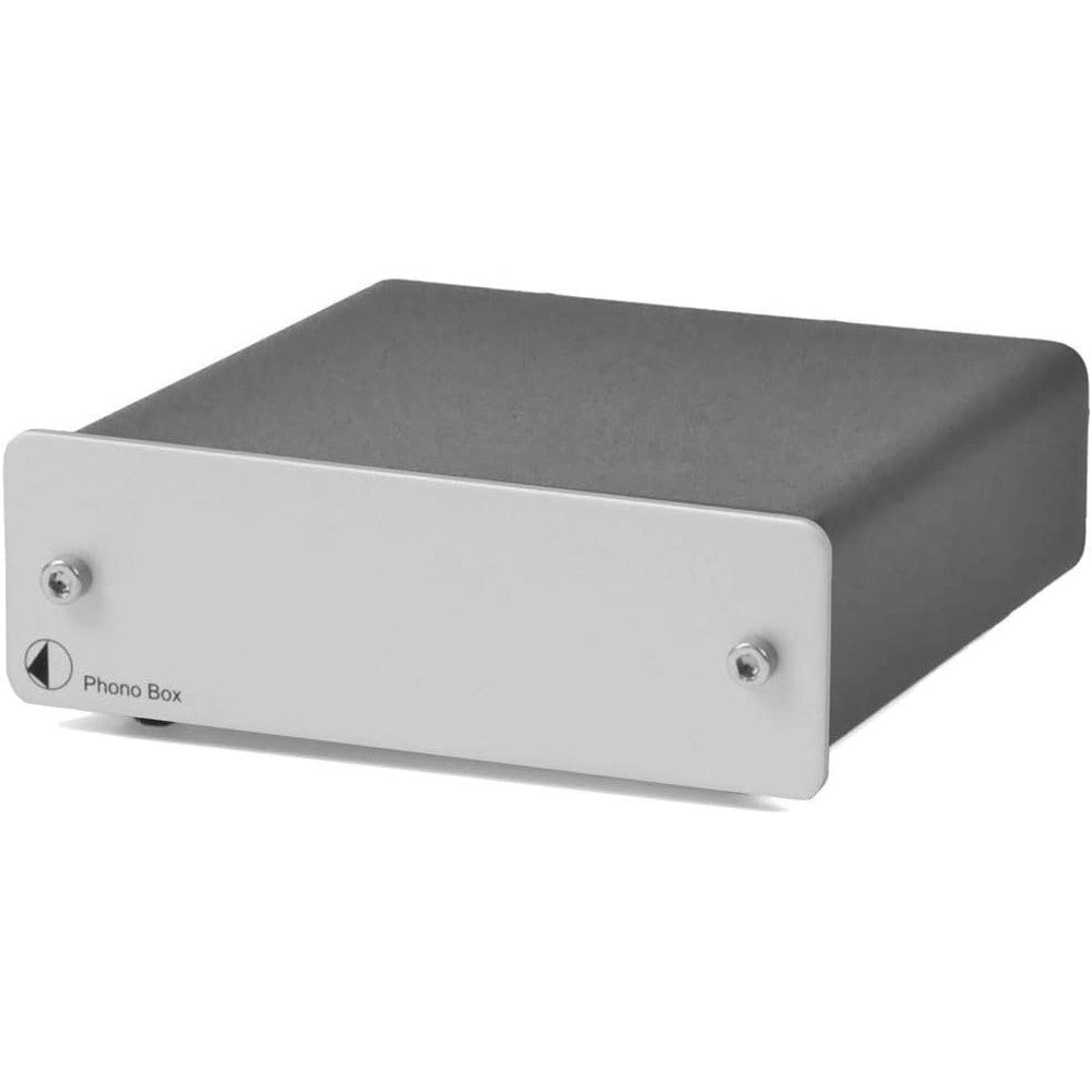 Pro-Ject Phono Box DC silver phono preamplifier front view