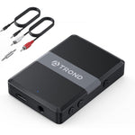 TROND Bluetooth transmitter receiver front view sleek black design