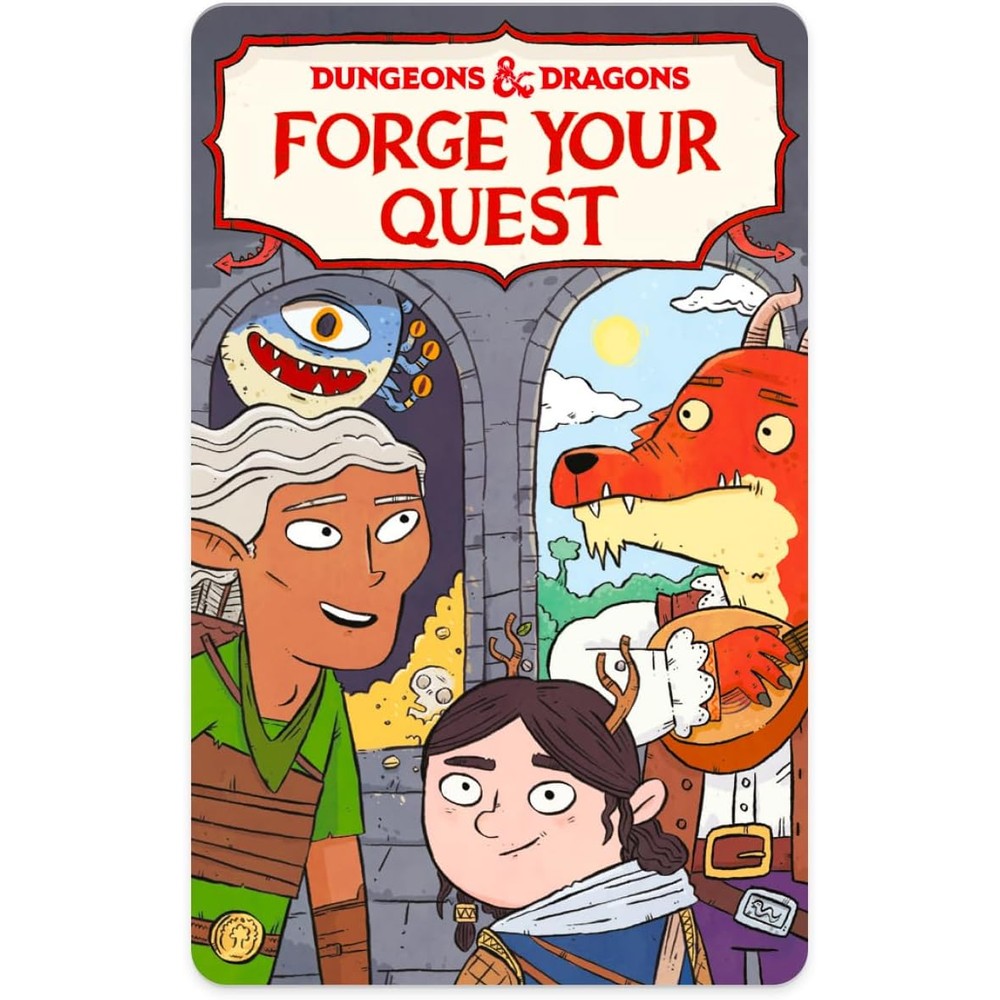 Yoto Dungeons and Dragons Forge Your Quest interactive audio card front view showing vibrant character illustrations.