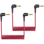 Weishan 2-pack 3.5mm coiled microphone cable front view