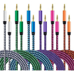 Ailkin 6 Pack 3.5mm auxiliary audio cable set front view
