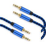 NC XQIN 2 Pack 3.5mm Aux Cable front view with gold connectors