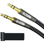 Elecan 3.5mm aux cable 2 pack front view with connectors