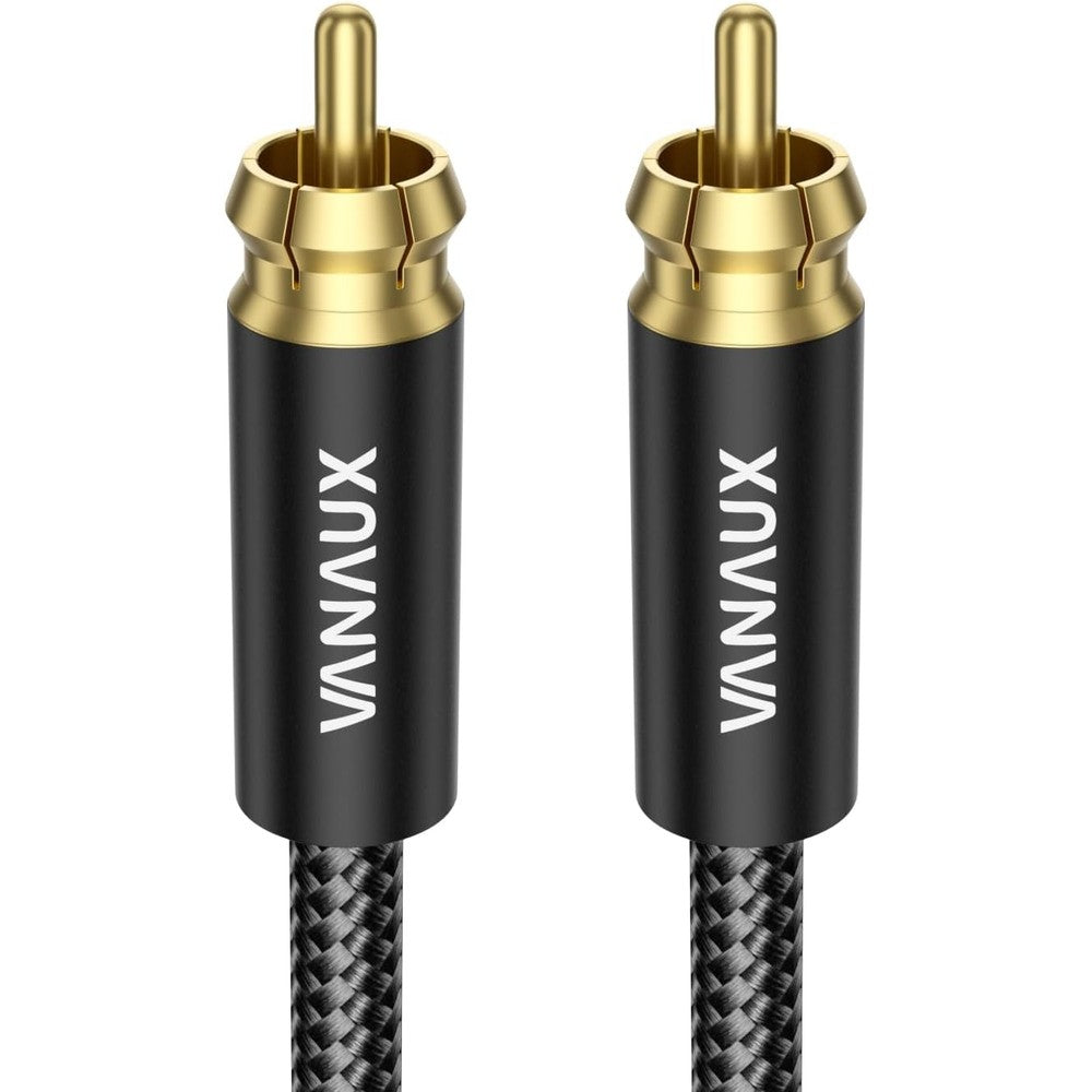 Vanaux subwoofer and digital coaxial audio cable front view