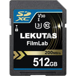 Lekutas 512GB SDXC UHS-I Memory Card front view showing product specifications