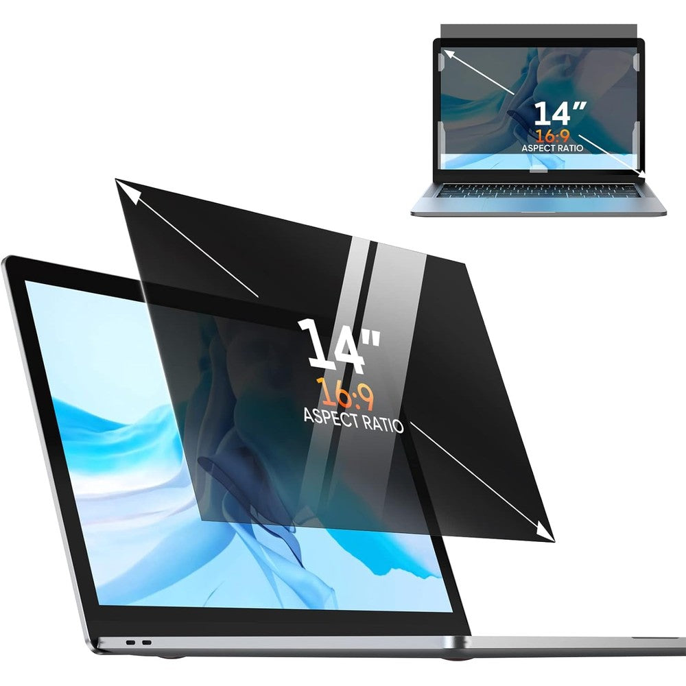 Yamaya laptop privacy screen fourteen inch front view on a laptop