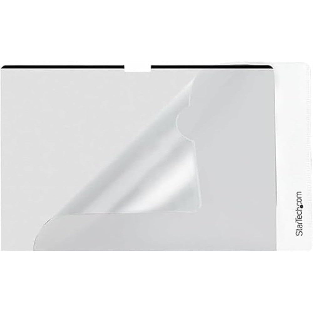 StarTech 14 inch MacBook Pro laptop privacy screen front view showing magnetic attachment alignment.
