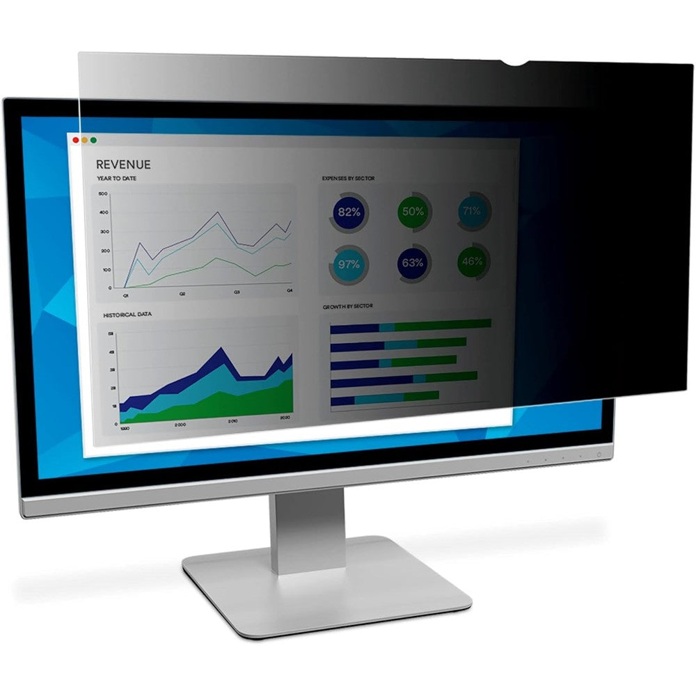 3M Privacy Filter for 21.5 Inch Widescreen Monitor front view showing side blackout security feature.