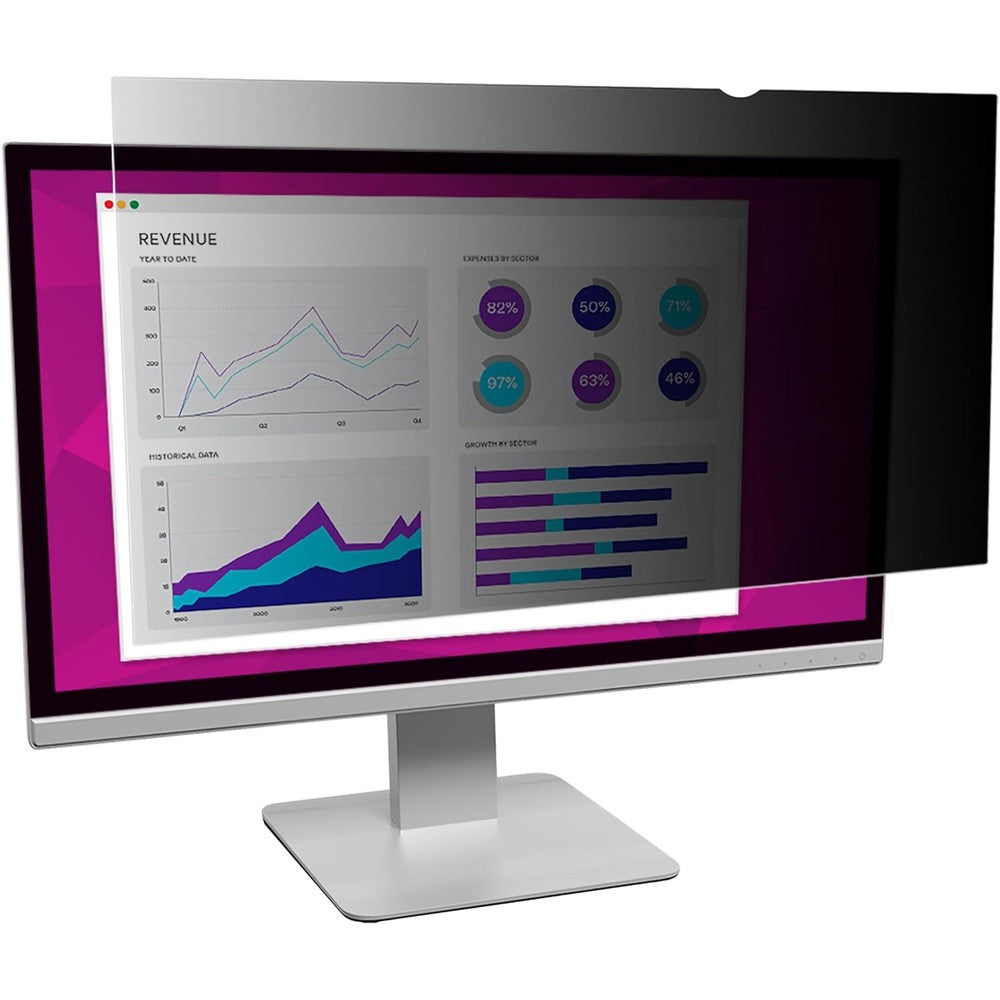 3M High Clarity Privacy Filter for twenty four inch widescreen monitor front view displaying advanced screen protection