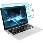 Mosiso blue light blocking laptop screen protector front view showcasing crystal clear optical film layer.