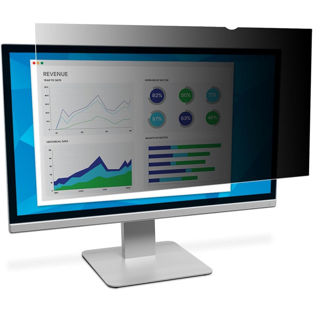 3M privacy filter for 34 inch monitor front view showing side blackout privacy protection