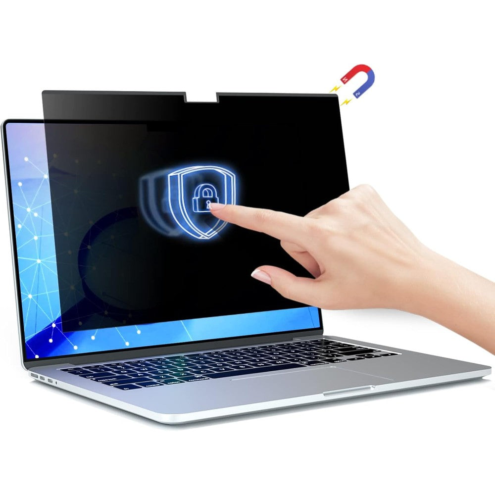 ZOEGAA MacBook Pro fourteen inch magnetic privacy screen protector front view showing clear direct visibility