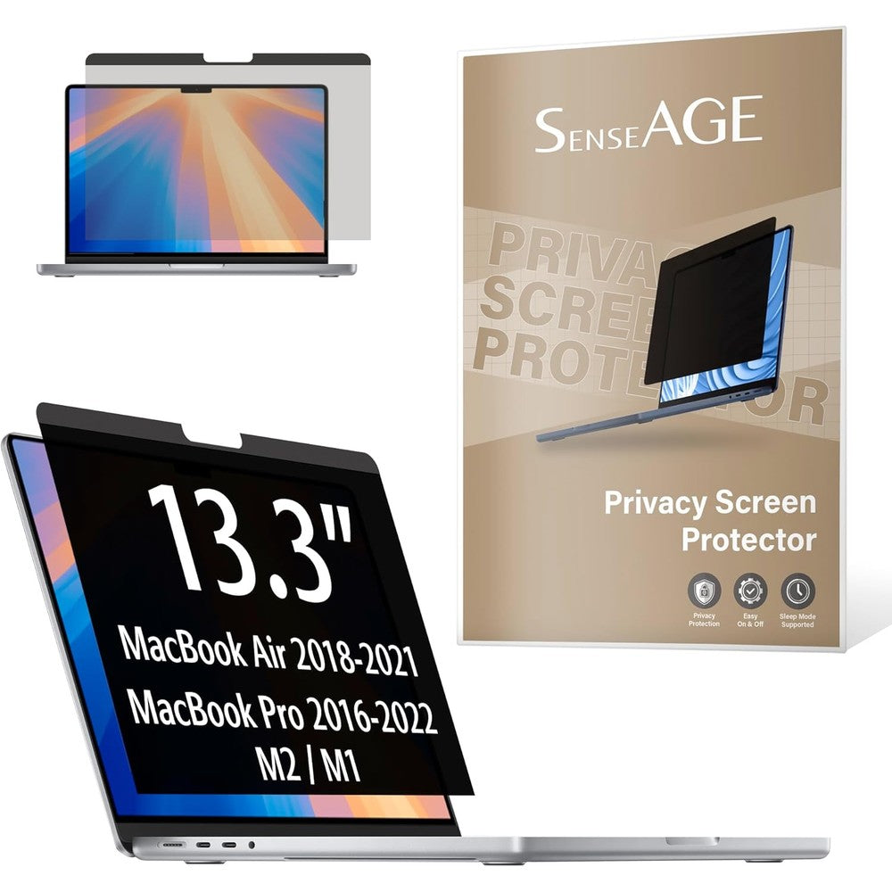 SenseAGE Magnetic Privacy Screen Filter front view on a laptop screen