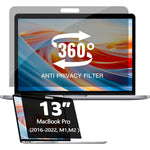 Halloive 360 degree privacy screen protector for MacBook showing clear front view