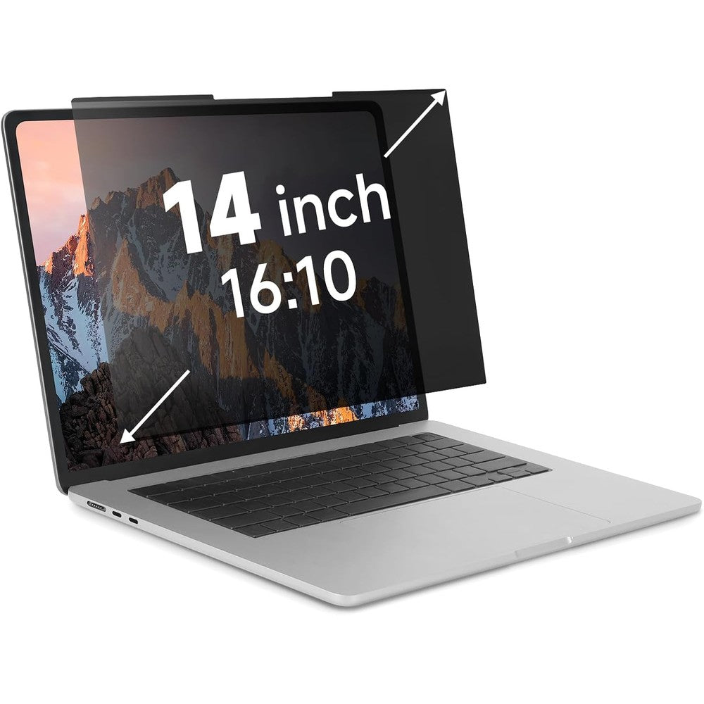 IRUYO FL Nano Suction Laptop Privacy Screen 14 Inch front view showing side angle blackout effect