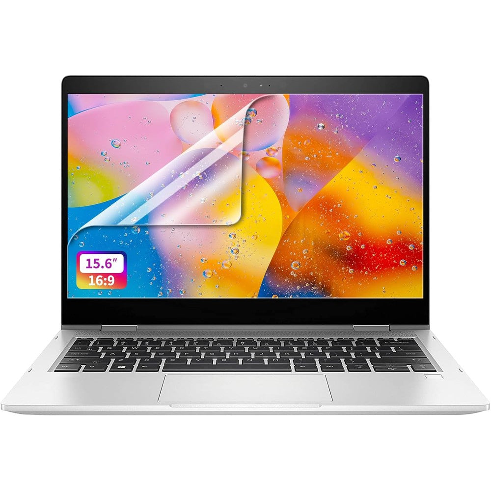 Forito laptop crystal clear screen protector front view showing clear film application