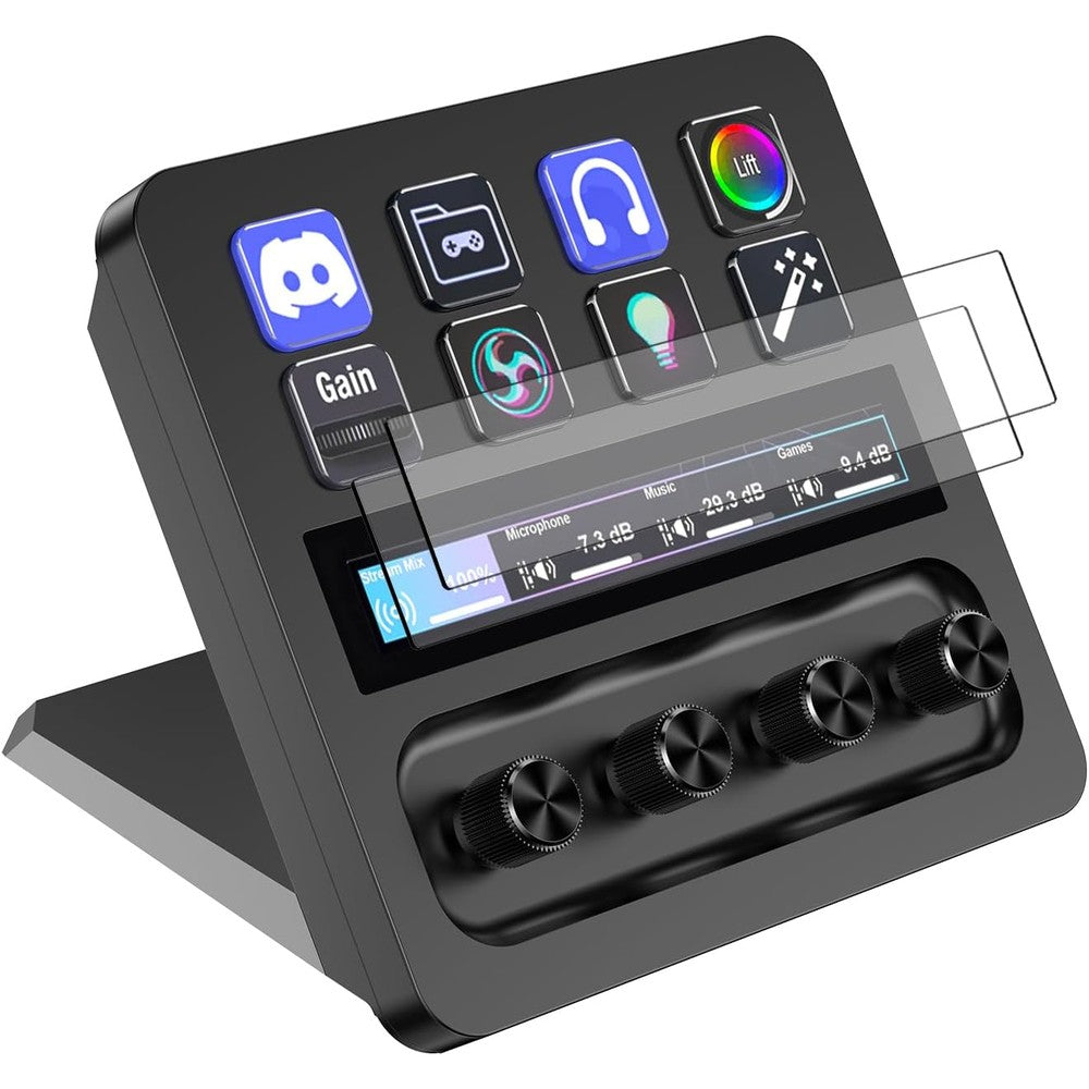 JSAUX tempered glass screen protector two pack front view on studio controller display screen