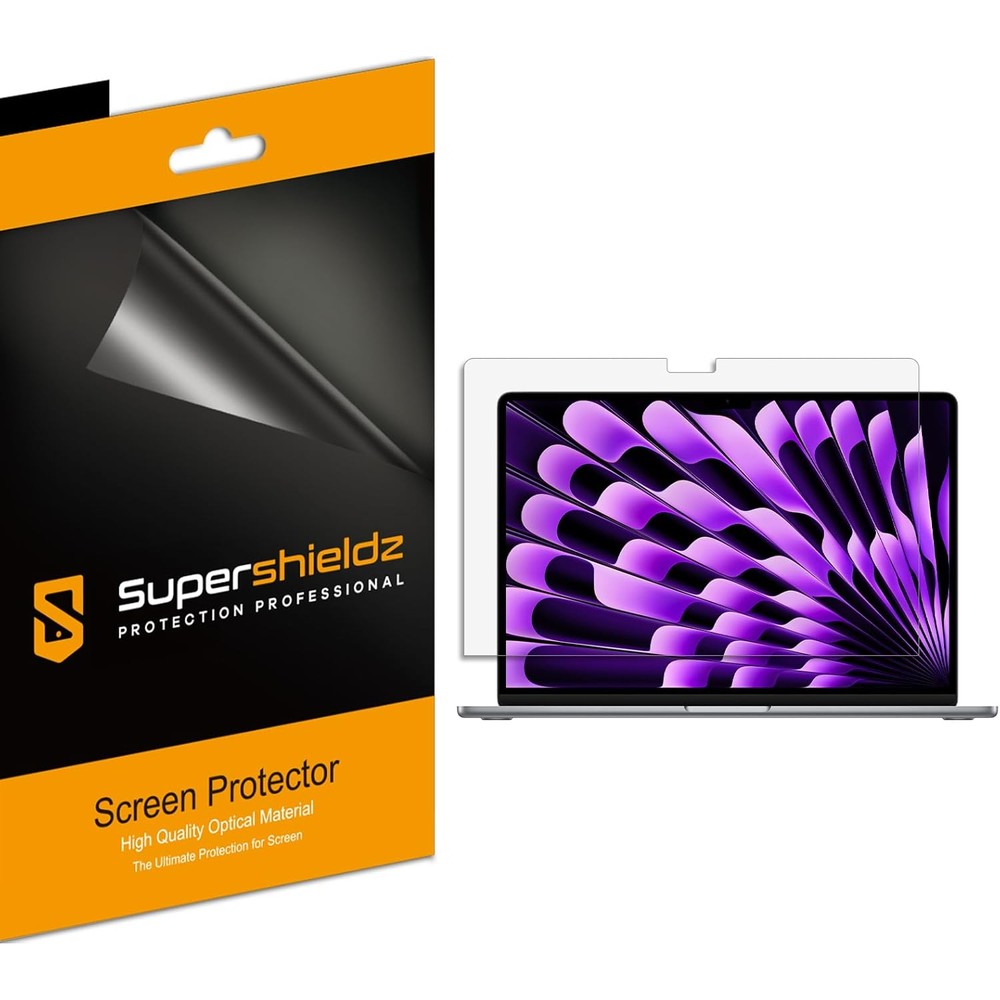 Supershieldz 3 Pack MacBook Air 15 inch anti-glare screen protector front view