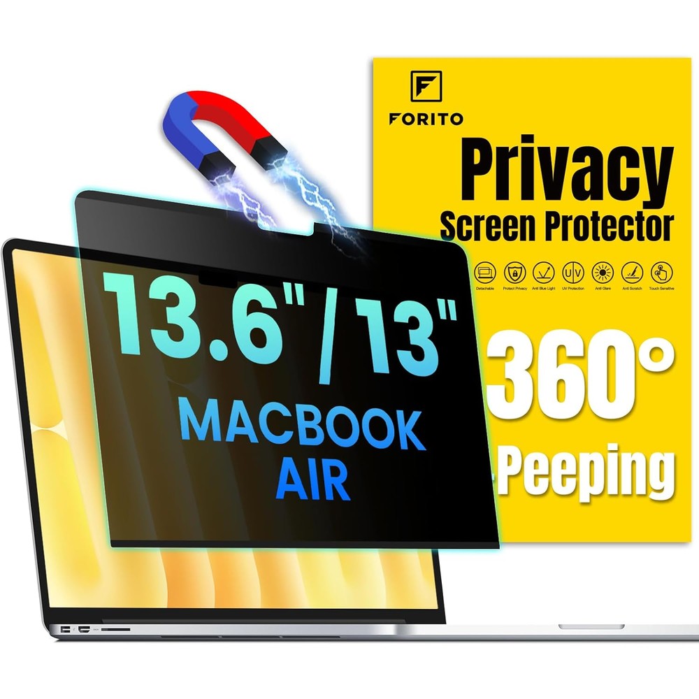 Forito magnetic privacy screen protector front view for MacBook Air