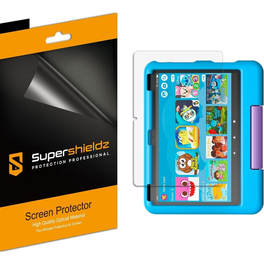 Supershieldz 3 pack matte screen protector for Fire HD 10 Kids front view