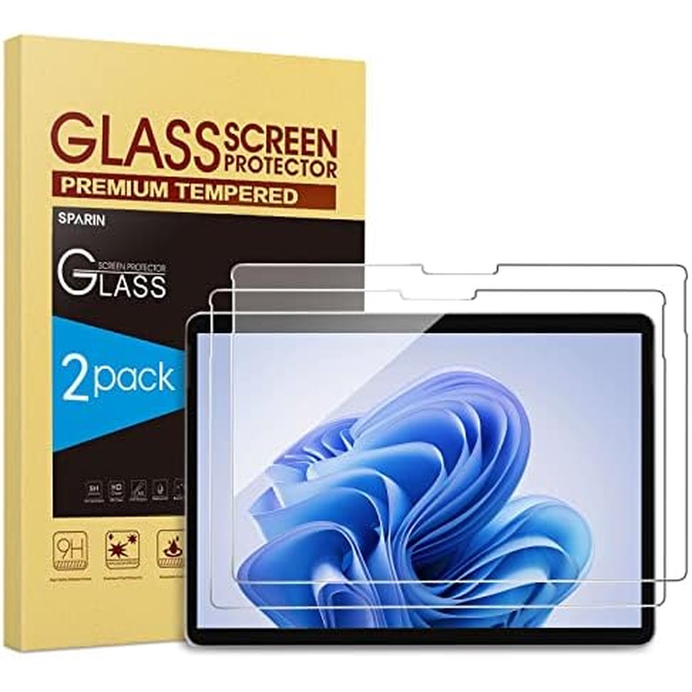 Sparin 2-Pack Tempered Glass Screen Protector For Microsoft Surface Pro X 13 Inch With Surface Pen Compatibility And Scratch Resistant Coating - Image 1