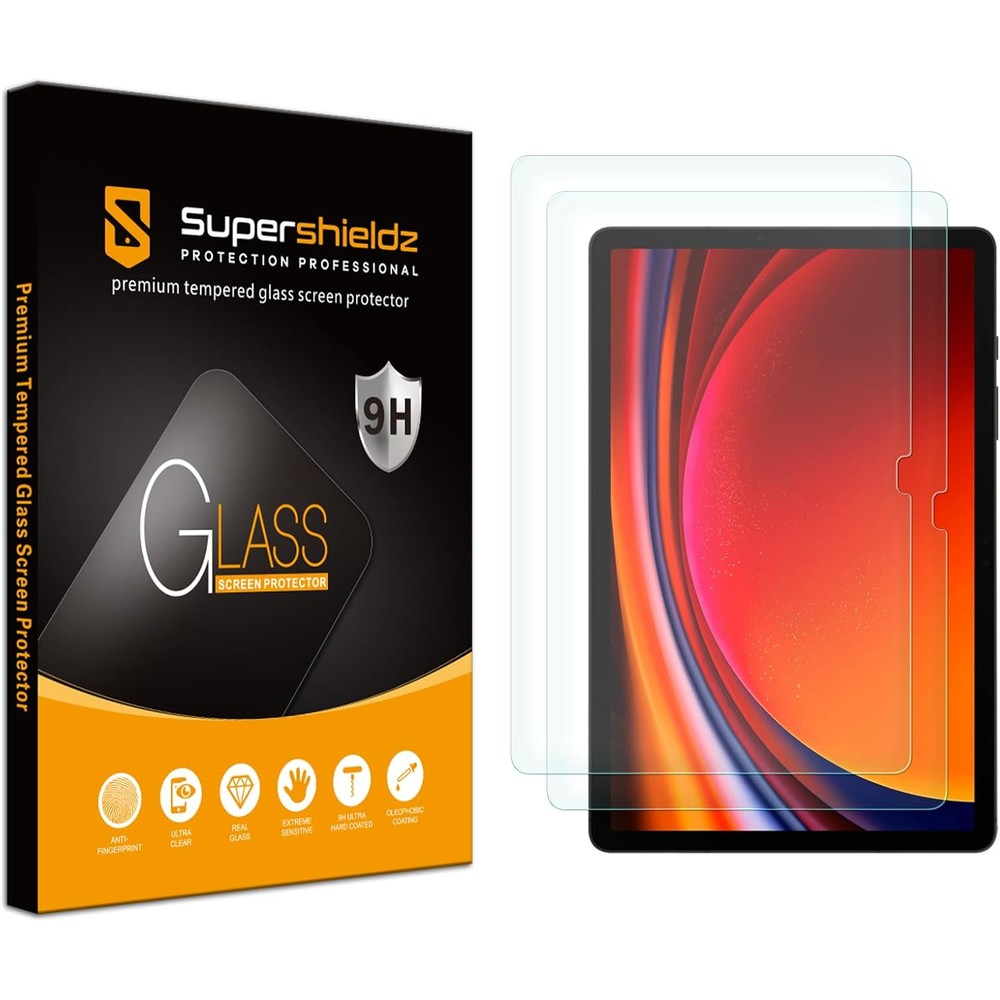 Supershieldz Samsung Galaxy Tab S9 tempered glass screen protector box front view