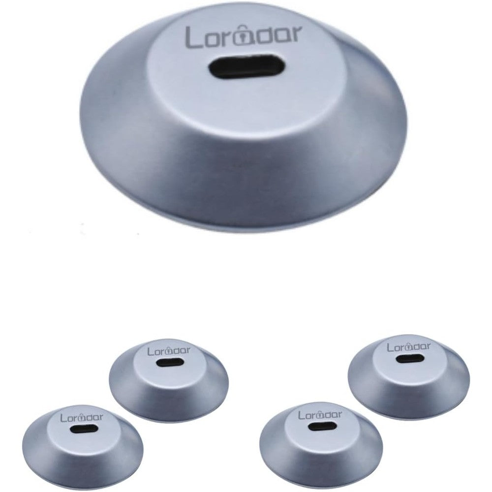 Loradar anchor plate adhesive security plate kit front view silver finish