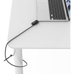 Compulocks Ledge Lock Adapter for MacBook Air 13 front view showing secure corner attachment on laptop.
