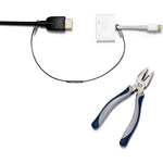 TetherTies pre-assembled anti-theft cable locks front view of 10 pack kit