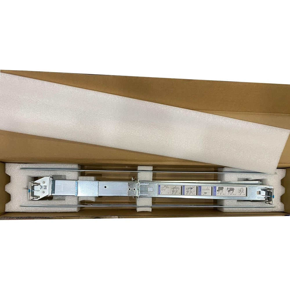 BestParts 2U short static rail kit replacement front view showing heavy duty metal server mounting rails.