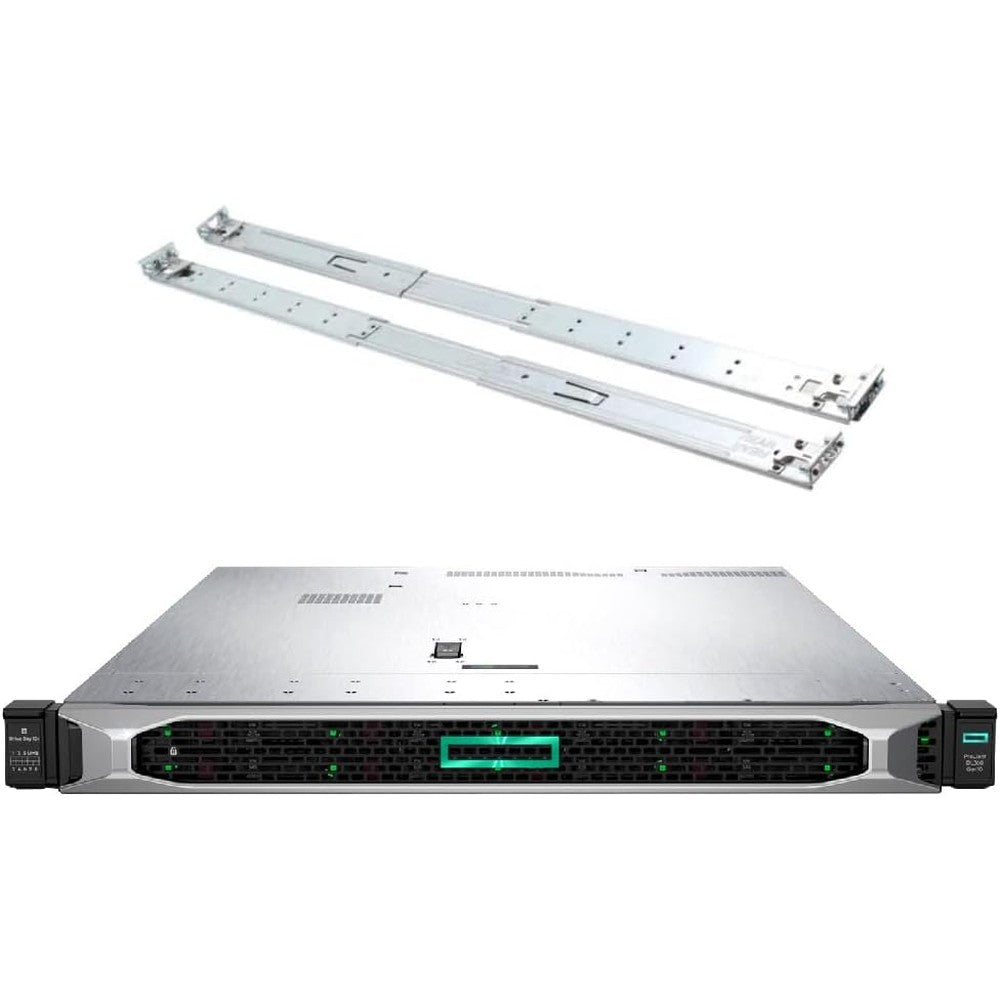 Hewlett Packard Enterprise ProLiant DL360 Gen10 rack server front view showing drive bays