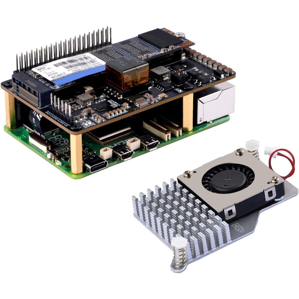 GeeekPi P33 M.2 NVMe Power over Ethernet Hat extension board front view showing the layout