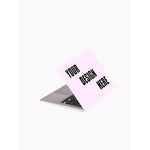 IT'S A SKIN custom laptop skin front view showing high resolution personalized design printed on premium vinyl wrap
