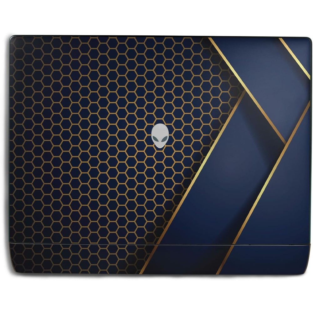 Vision Signs and Graphics Alienware 18 Area-51 laptop skin showing front view of modern hex geometric design.
