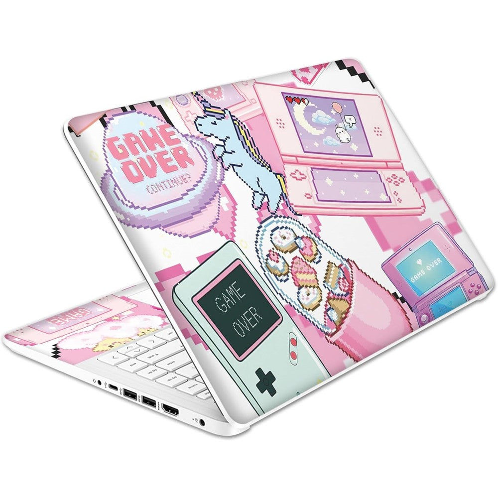 HK Studio HP 14 inch Kawaii Pixel laptop skin front view