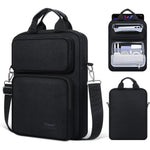 MoKo tablet sleeve bag black front view showing premium water resistant material and zippered compartments.