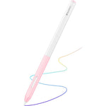 MoKo Apple Pencil Pro silicone case front view showing the transparent pink design.