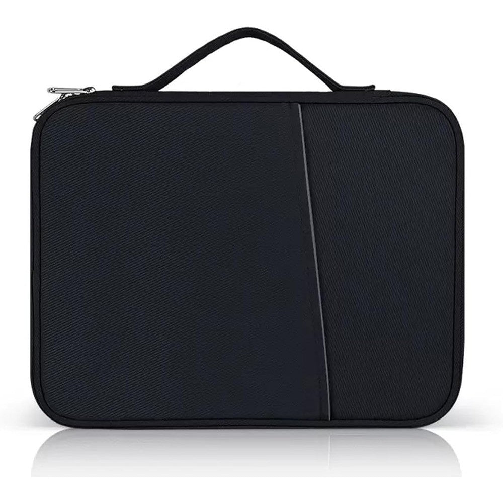 Crienten iPad Pro 12.9 Carrying Bag front view in black premium waterproof nylon fabric