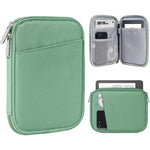 TiMOVO 6 to 7 inch eReader protective sleeve in Bodhi Green front view showing sleek zipper compartment design