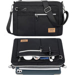 TiMOVO tablet sleeve bag front view showcasing black water resistant fabric and sleek corporate design.