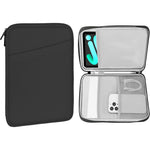 MoKo tablet sleeve dark gray front view showcasing water resistant polyester exterior design