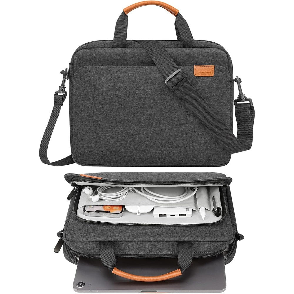 MoKo 9 to 11 inch tablet sleeve bag front view in black and gray color