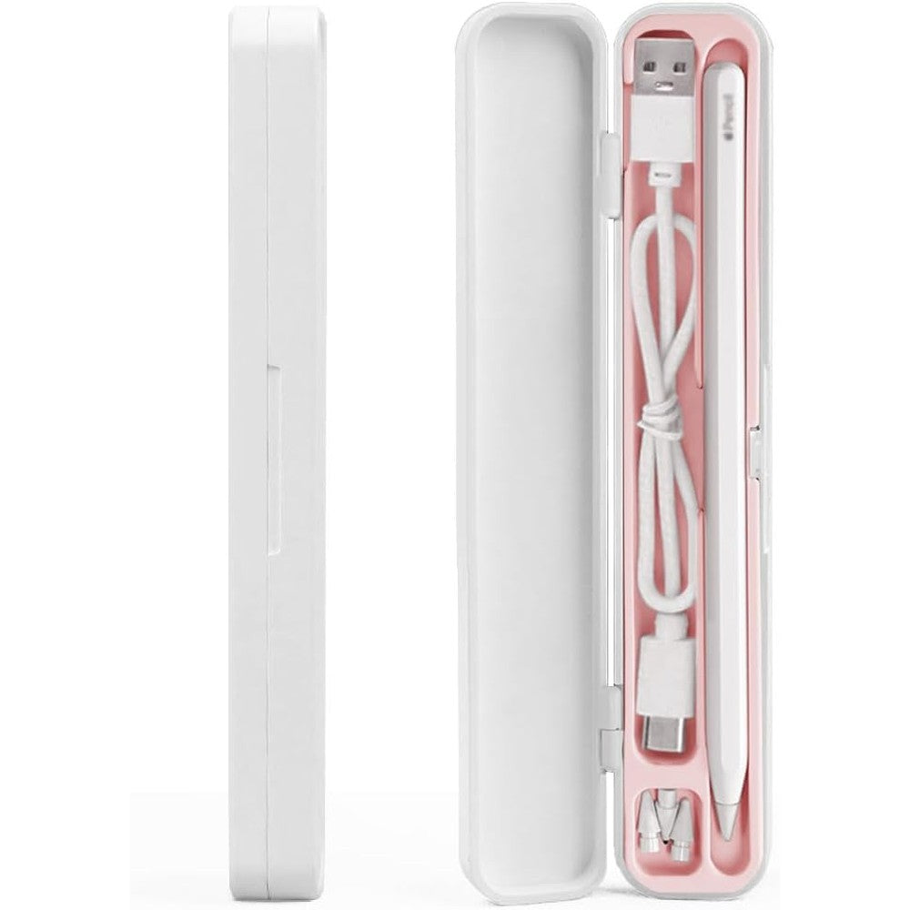 SIXFU Apple Pencil storage case front view showing white hardshell exterior
