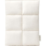 Comfyable puffy tablet sleeve front view in rice color quilted nylon design