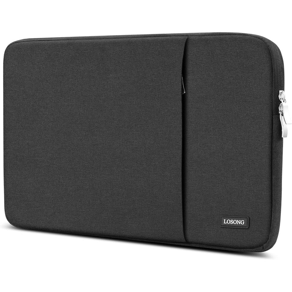 Losong portable monitor case 15.6 Inch front view showing sleek black water resistant exterior