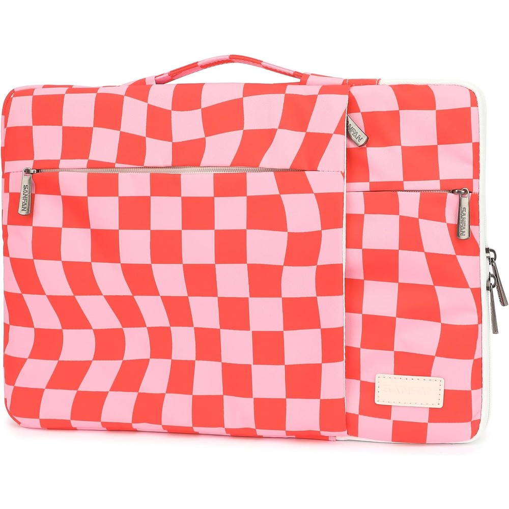SANFAN 360 protective laptop sleeve front view showing grid pattern design