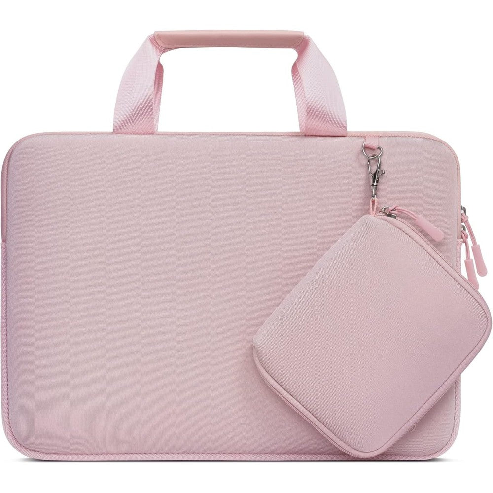 MOSISO laptop sleeve case thirteen inch pink front view showing texture