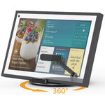 Laivli Echo Show 15 swivel and tilt stand front view in black premium aluminum
